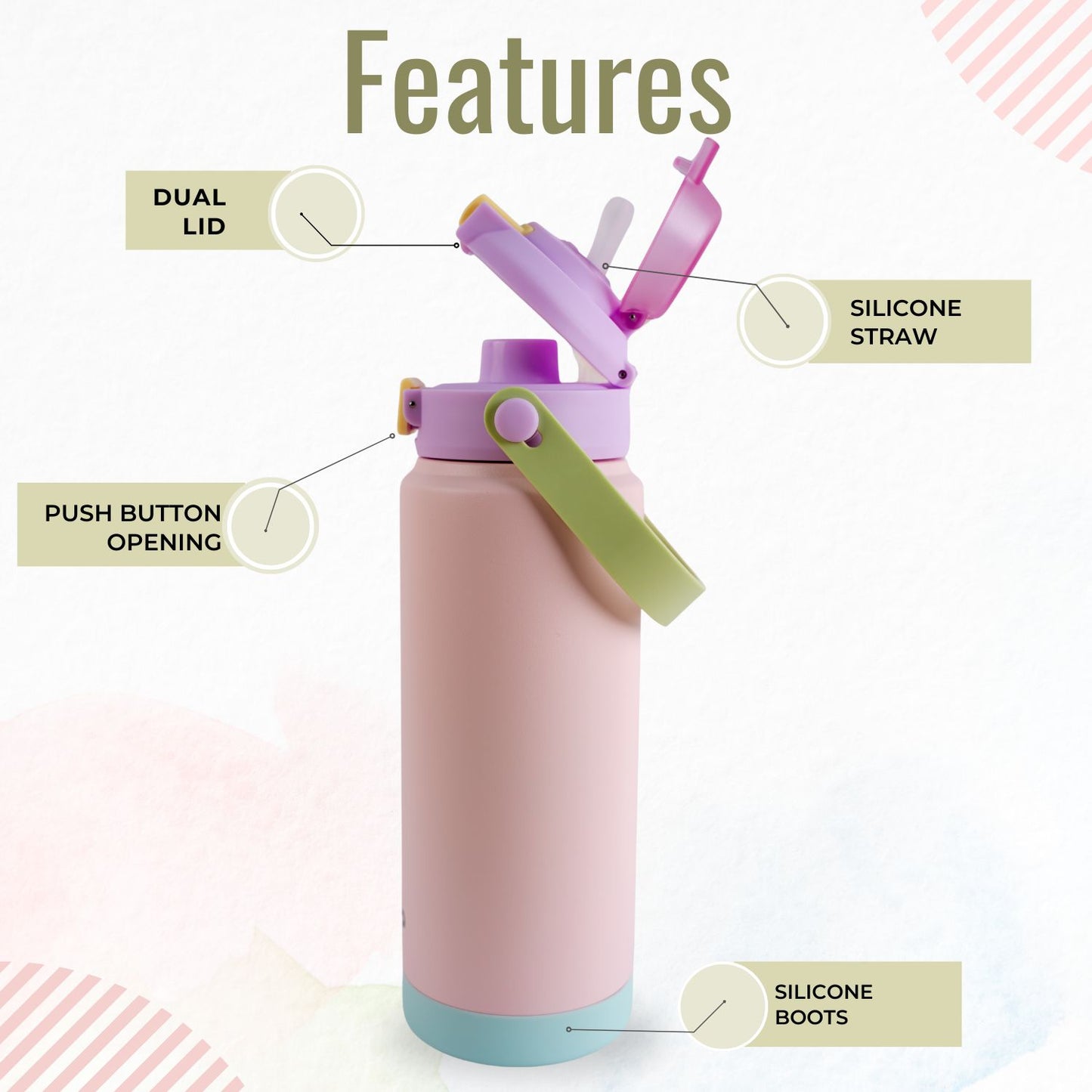 Dual Lid 750ml Stainless Steel Bottle